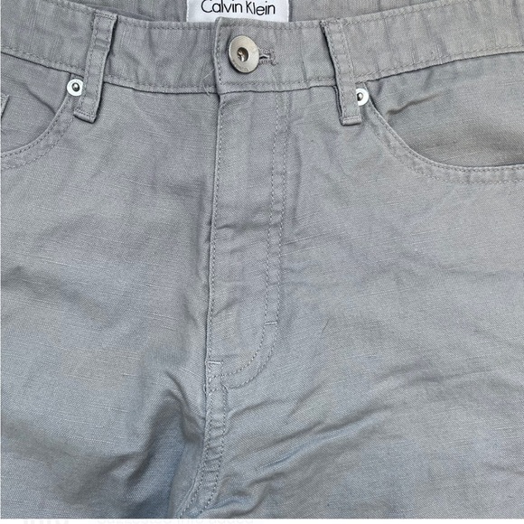 Men’s Linen Blend Calvin klein lightweight casual pants. Gray. Size 32x32 - Picture 2 of 5